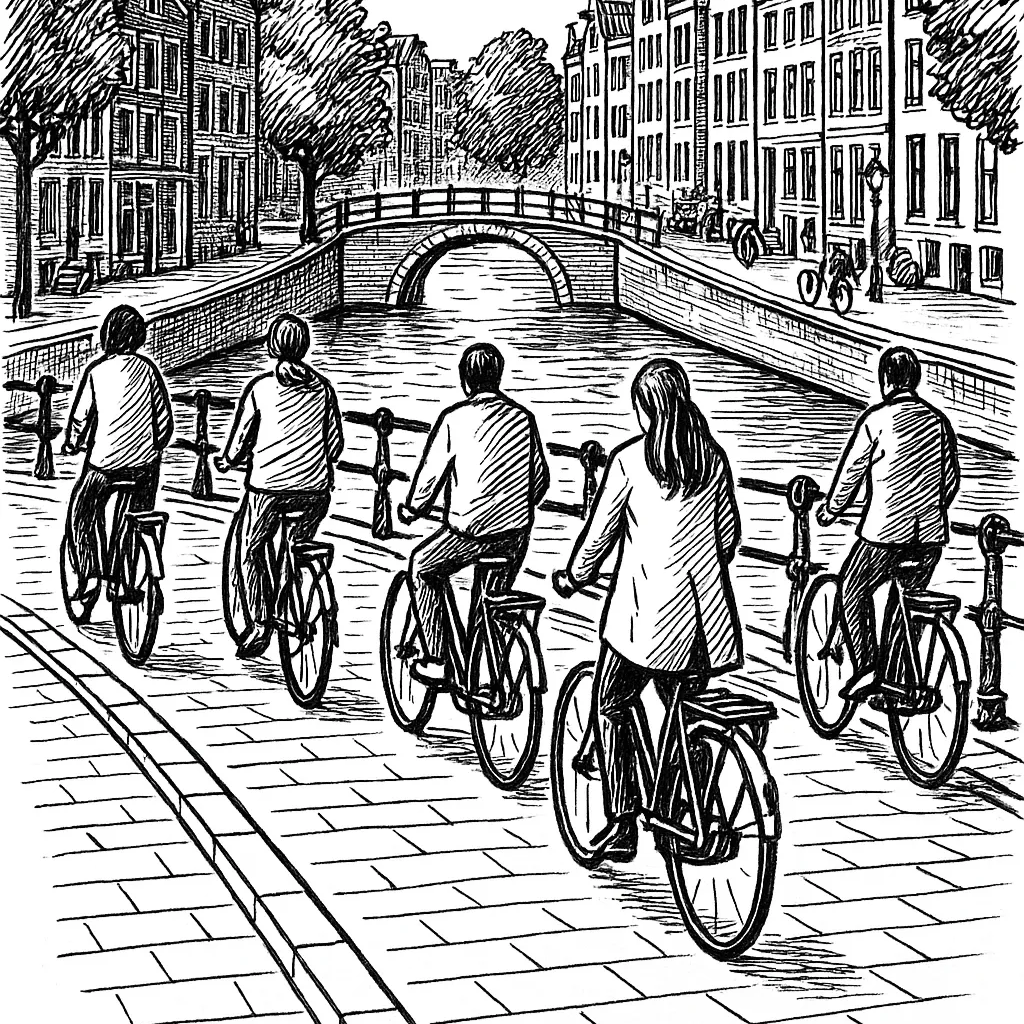 Bicycle parking in Amsterdam showing hundreds of bikes